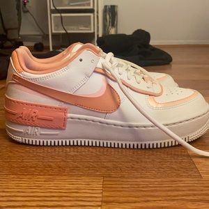 Pink nike air force 1’s  shadows